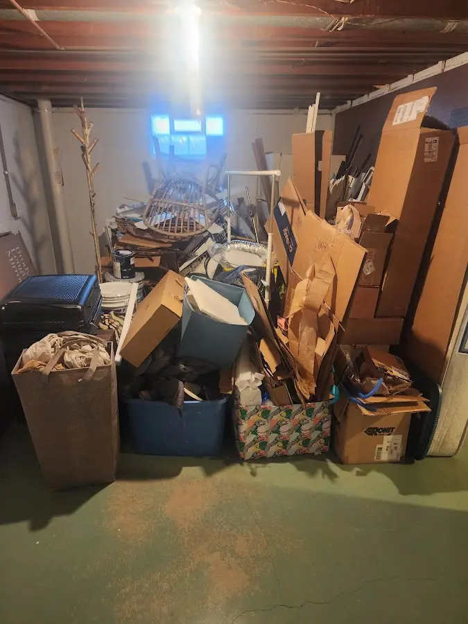 Roll-off dumpster container at job site for 8 Yard Dumpster Rental in Centreville